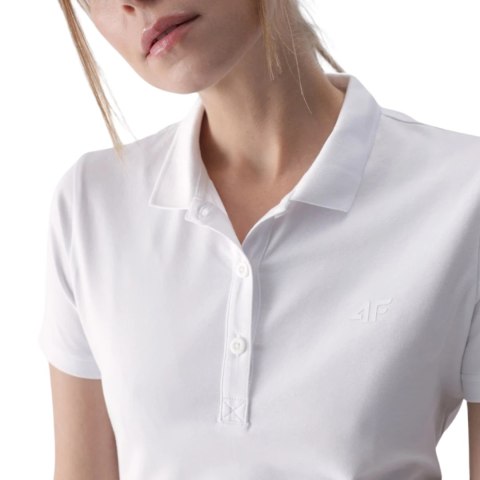 Koszulka damska polo 4F F317 biała 4FWMM00TPTSF317 10S Koszulka damska polo 4F F317 biała 4FWMM00TPTSF317 10S
