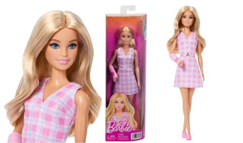 Barbie Fashionistas Lalka z gipsem Strój różowa kratka JJN56 WB6