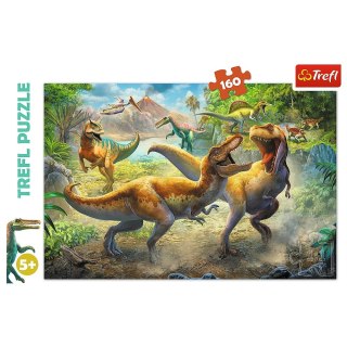 Puzzle 160 elementów Walczące Tyranozaury TREFL 15360