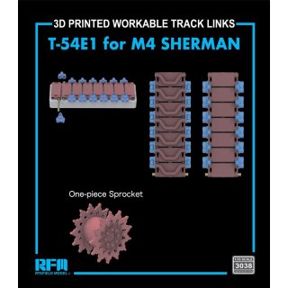 RFM 3038 3D Printed Workable Track Links T-54E1 for M4 Sherman