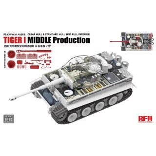 RFM 5152 Tiger I Mid Production 2 in 1 w/ Clear Parts & Full Interior & Workable Tracks