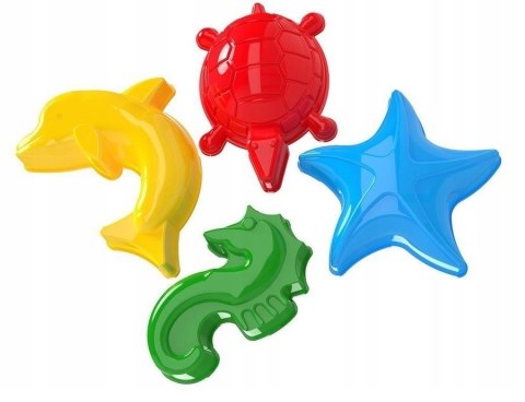 Foremki do piasku 4el kolor siatka MAKSIK TEH2421