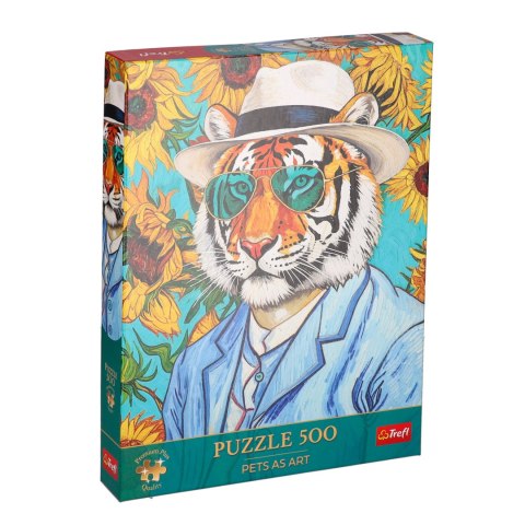 Puzzle 500el Premium Tygrsy i słoneczniki TREFL 37626 TR