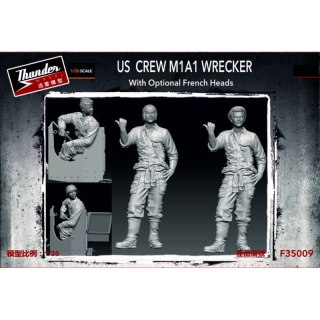 Thunder Model F35009 US Crew M1A1 Wrecker with Optional French Heads