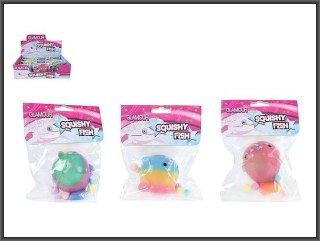 Gniotek Wieloryb z brokatem odkształcający się 3-rodzaje 6CM DISPL12