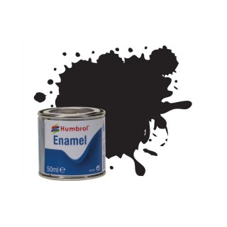 Humbrol AQ0021 Enamel Paint: 21 Black Gloss (50 ml)