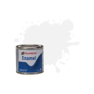Humbrol AQ0034 Enamel Paint: 34 White Matt (50 ml)