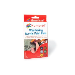 Humbrol AV0100 Acrylic Weathering Paint Pens Pack (6 x 10 ml)