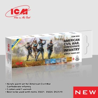 ICM 3034 Acrylic Paints Set American Civil War Confederate Infantry