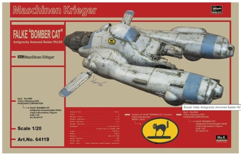 Hasegawa 64119 Falke Antigravity Armored Raider Pkf.85 "Bomber Cat" with embroidered badge