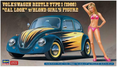 Hasegawa SP445-52245 Volkswagen Beetle Type 1 (1966) "Cal Look" w/Blond Girl's Figure