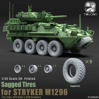 Zimi Model Toucan TC3D044 3D Printed Sagged Tires for Stryker M1296