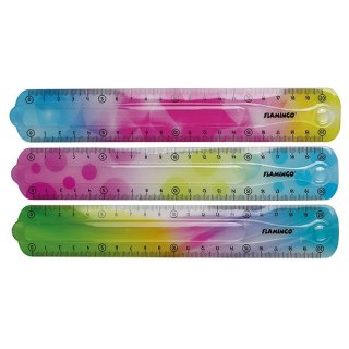 Elastyczna linijka w tęczowych barwach 20 cm FLAMINGO