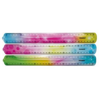 Elastyczna linijka w tęczowych barwach 30 cm FLAMINGO