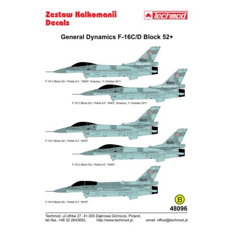 Techmod 48096 F-16 C/D Block 52+