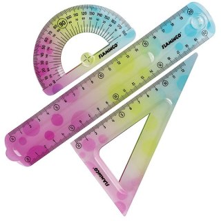 Zestaw geometryczny elastyczny w tęczowych barwach 3 elementy FLAMINGO