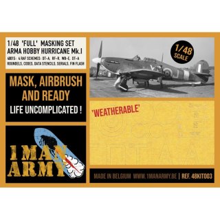 1 Man Army 48KIT003 Full Masking Set Hurricane Mk.I (Arma Hobby)