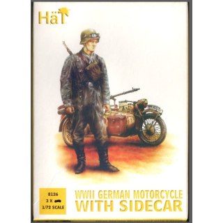 HAT 8126 German Motorcycle and Sidecar