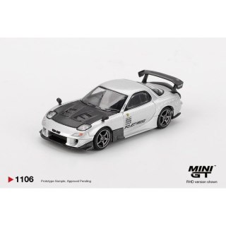 MINI GT 01106 MAZDA RX-7 RE-Amemiya 2004 Silver Metallic