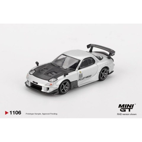 MINI GT 01106 MAZDA RX-7 RE-Amemiya 2004 Silver Metallic