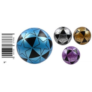 Piłka kolorowa 23 cm złoto gwiazdki D45327