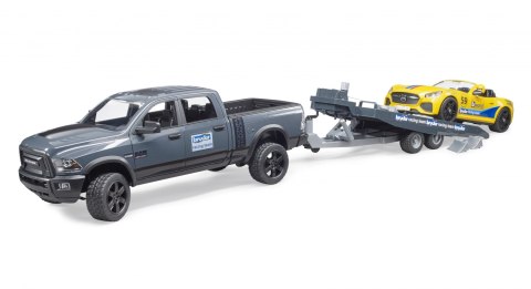 Auto Dodge RAM 2500 Power Wagon z lawetą i autem Roadster Racing Team BRUDER BR-02504