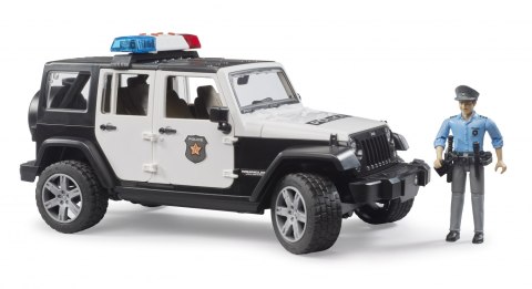 Jeep Wrangler Unlimited Rubicon policyjny z figurką policjanta BRUDER BR-02526