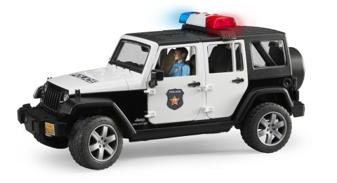 Jeep Wrangler Unlimited Rubicon policyjny z figurką policjanta BRUDER BR-02526