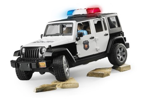 Jeep Wrangler Unlimited Rubicon policyjny z figurką policjanta BRUDER BR-02526