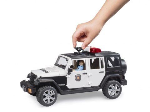 Jeep Wrangler Unlimited Rubicon policyjny z figurką policjanta BRUDER BR-02526