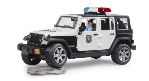 Jeep Wrangler Unlimited Rubicon policyjny z figurką policjanta BRUDER BR-02526