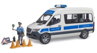 MB Sprinter policyjny z figurką policjanta i z modułem światło/dźwięk BRUDER BR-02683