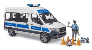 MB Sprinter policyjny z figurką policjanta i z modułem światło/dźwięk BRUDER BR-02683