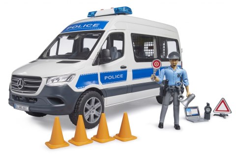 MB Sprinter policyjny z figurką policjanta i z modułem światło/dźwięk BRUDER BR-02683