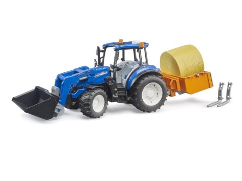 New Holland T5.120 z ładowaczem czołowym, wywrotką i widłami BRUDER BR-02187