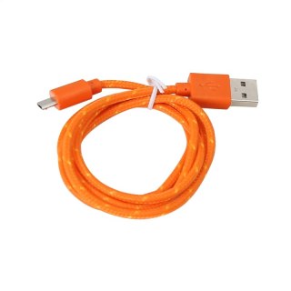 OMEGA FABRIC BRAIDED MICRO USB TO USB CABLE KABEL 1M ORANGE [42318]