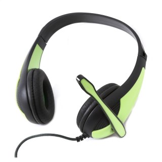 FREESTYLE HI-FI STEREO SŁUCHAWKI NAUSZNE MIC ADAPTER HEADPHONES GREEN [42677]