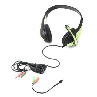 FREESTYLE HI-FI STEREO SŁUCHAWKI NAUSZNE MIC ADAPTER HEADPHONES GREEN [42677]