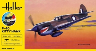 Heller 56266 Starter Kit - P-40 Kitty Hawk 1/72