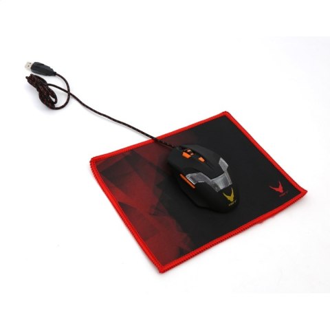 OMEGA VARR PRO-GAMING MOUSE PAD PODKŁADKA POD MYSZ 200X240X1,5 MM BLACK + RED EDGE [43232] TE