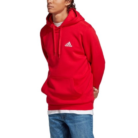 Bluza męska adidas Essentials Fleece Hoodie czerwona H47018 Bluza męska adidas Essentials Fleece Hoodie czerwona H47018