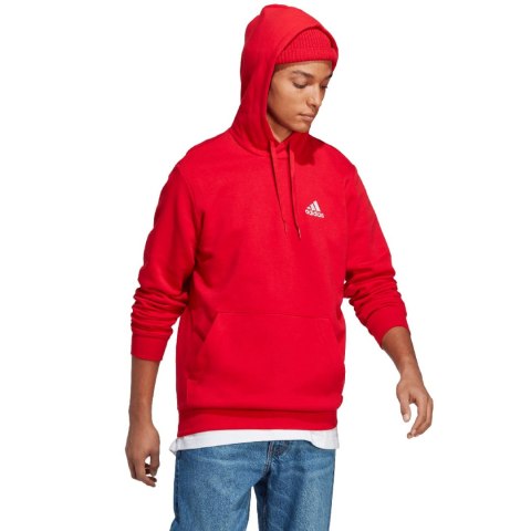 Bluza męska adidas Essentials Fleece Hoodie czerwona H47018 Bluza męska adidas Essentials Fleece Hoodie czerwona H47018