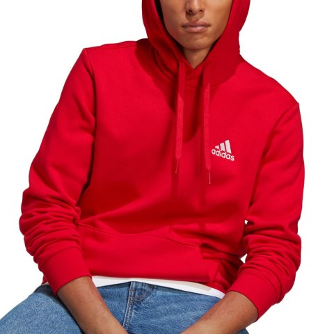Bluza męska adidas Essentials Fleece Hoodie czerwona H47018 Bluza męska adidas Essentials Fleece Hoodie czerwona H47018