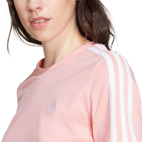 Koszulka damska adidas Essentials Slim 3-Stripes Tee różowa IY4200 Koszulka damska adidas Essentials Slim 3-Stripes Tee różowa IY4200
