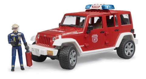 Jeep Wrangler Unlimited Rubicon straż pożarna z figurką strażaka i z modułem 02802 BRUDER BR-02528