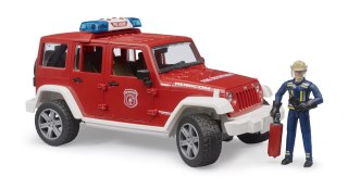 Jeep Wrangler Unlimited Rubicon straż pożarna z figurką strażaka i z modułem 02802 BRUDER BR-02528