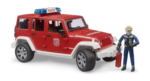 Jeep Wrangler Unlimited Rubicon straż pożarna z figurką strażaka i z modułem 02802 BRUDER BR-02528