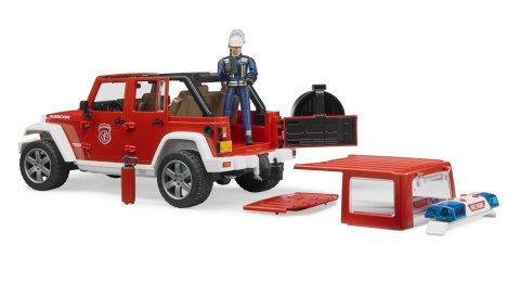 Jeep Wrangler Unlimited Rubicon straż pożarna z figurką strażaka i z modułem 02802 BRUDER BR-02528