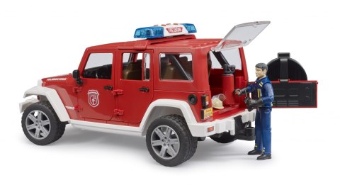 Jeep Wrangler Unlimited Rubicon straż pożarna z figurką strażaka i z modułem 02802 BRUDER BR-02528