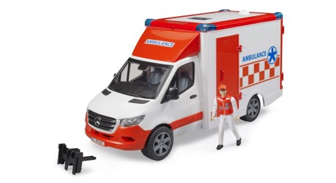MB Sprinter Ambulans z figurką ratownika medycznego i modułem światło dźwięk BRUDER BR-02676